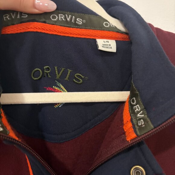 Orvis Signature 1/4-Zip Sweatshirt - Maroon - Large - Picture 2 of 5